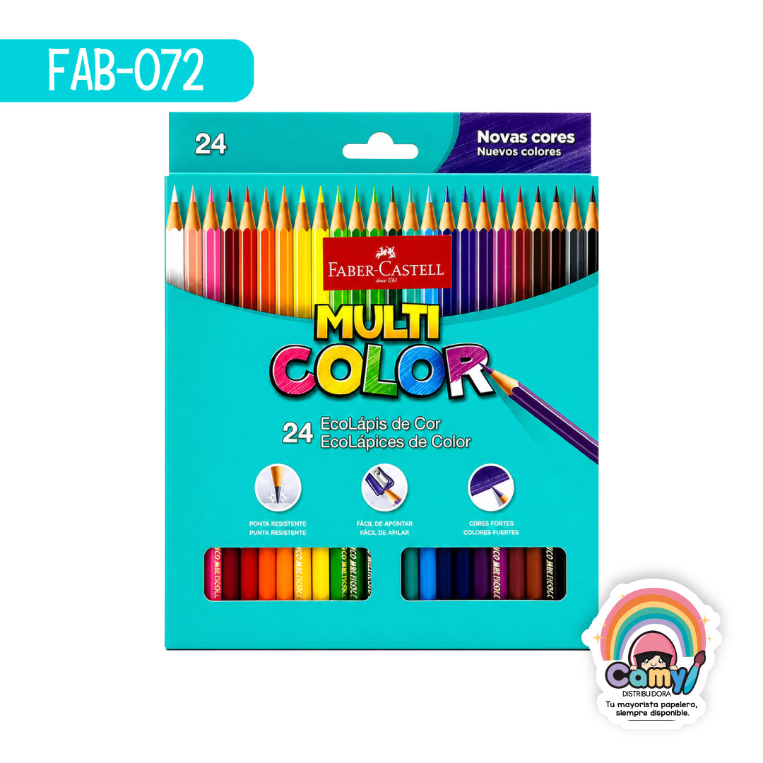 FAB-072 ECOLAPIZ FABER-CASTELL MULTICOLOR HEX EST C/24