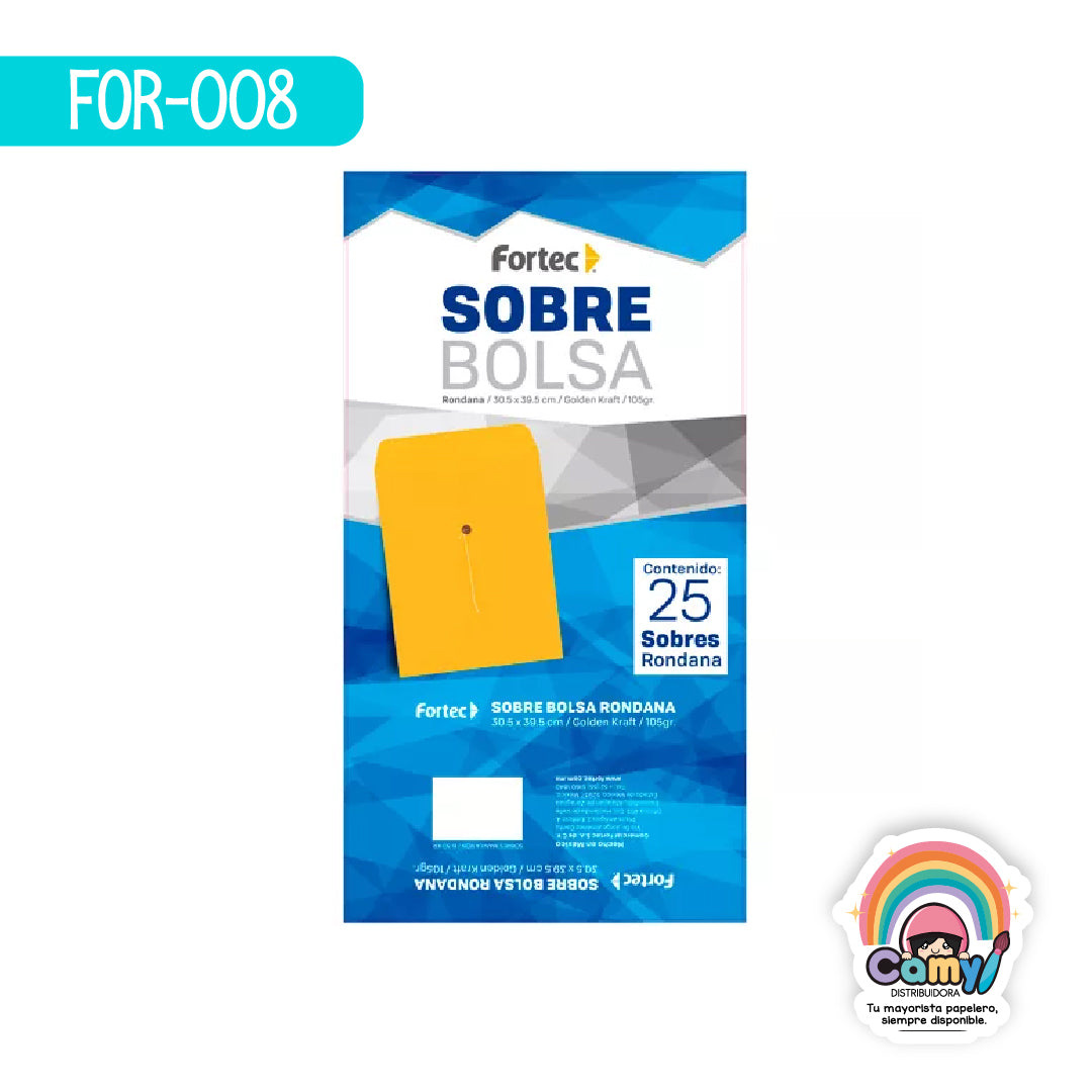 FOR-008 BOLSA RONDANA 30.5X39.5 KRAFT 105G C/25 FORTEC