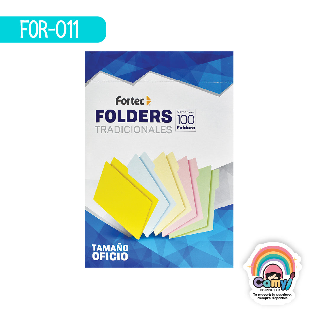 FOR-011 FORTEC FOLDER OFICIO 145 GR CREMA C/100
