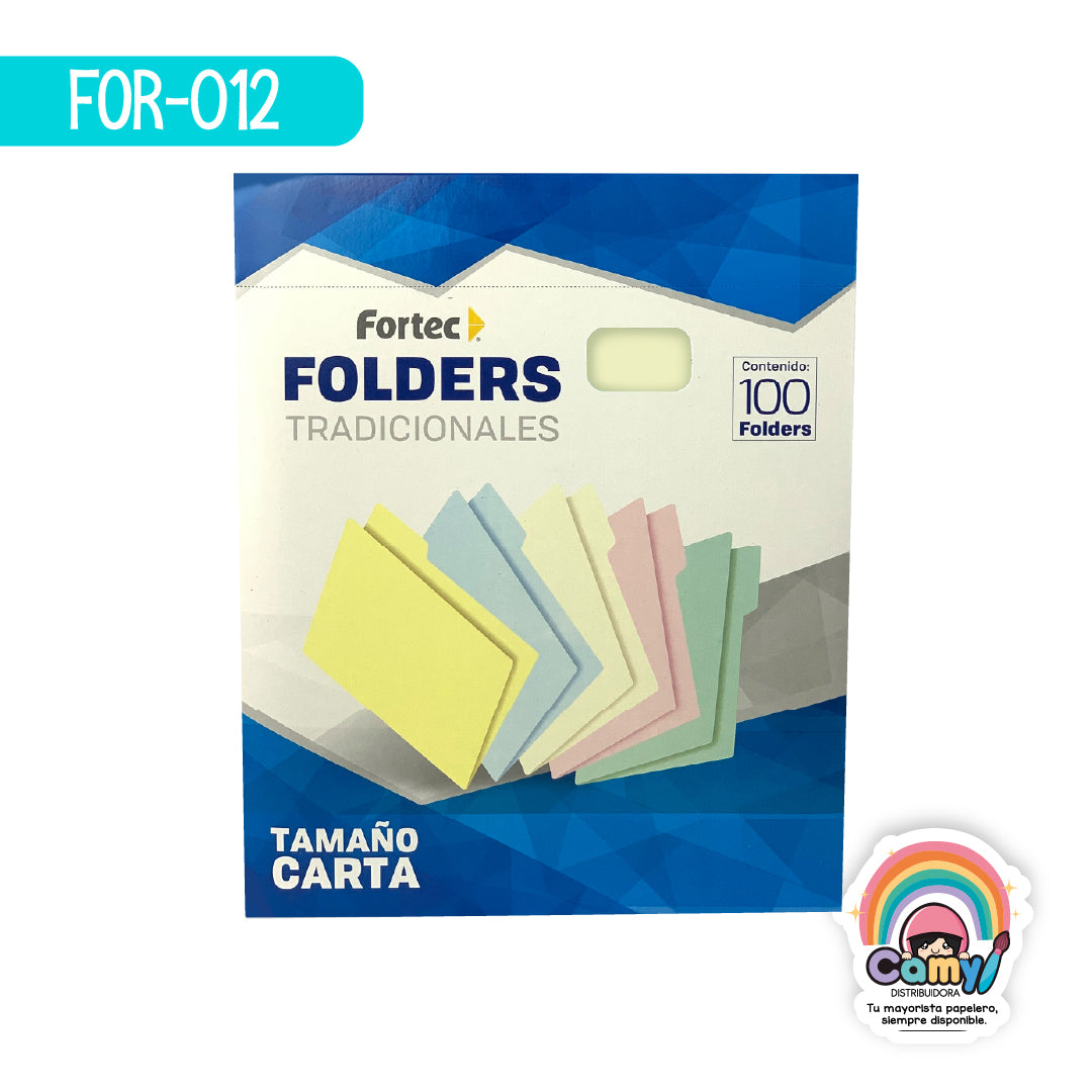 FOR-012 FORTEC FOLDER CARTA 175GR CREMA C/100