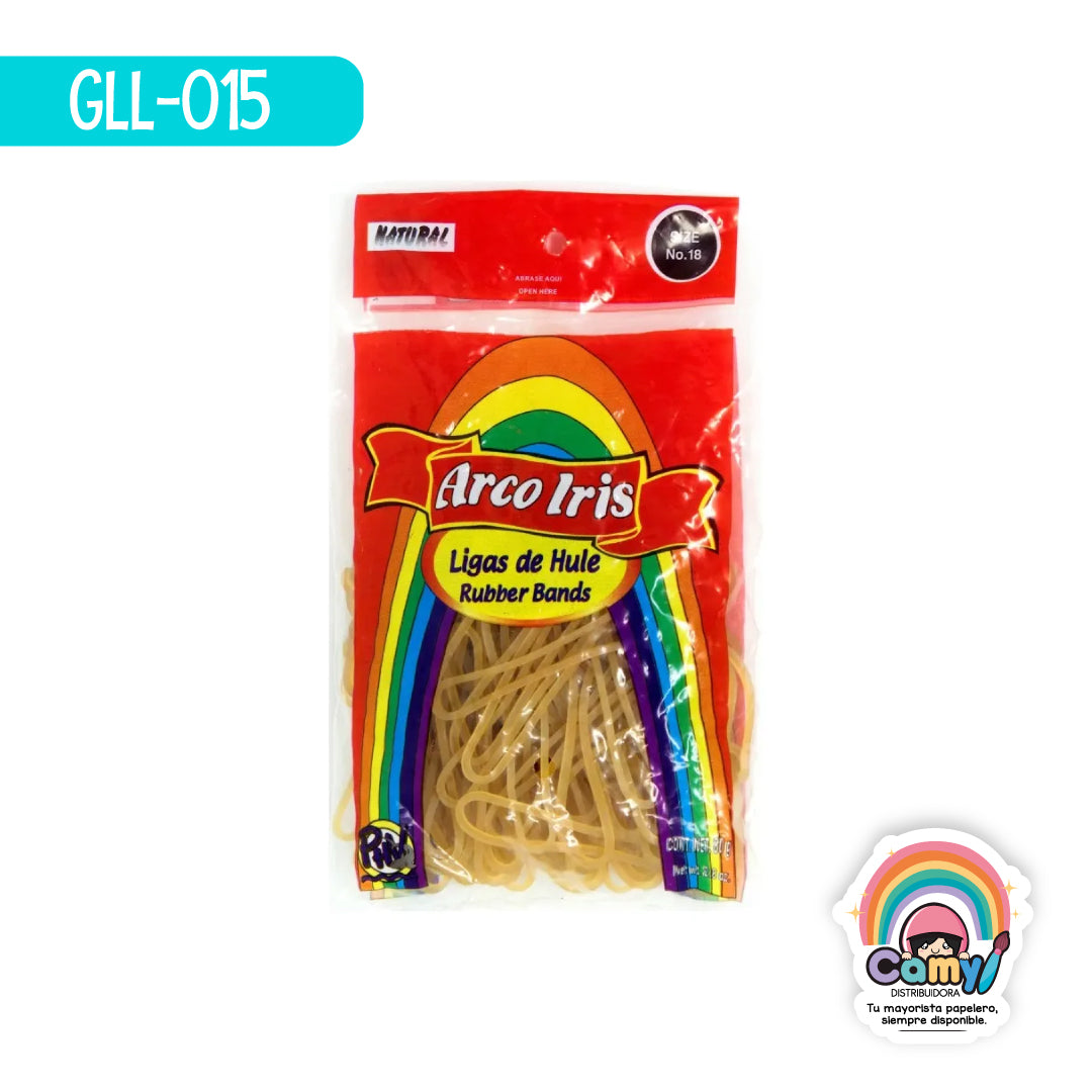 GLL-015 LIGA DE HULE N.18 NATURAL 80 GR ARCO IRIS