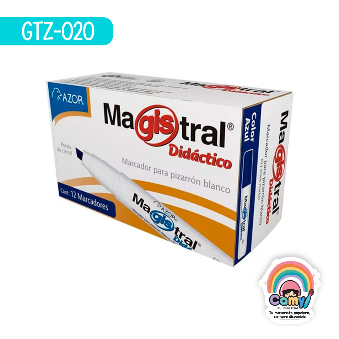 GTZ-020 MARCADOR PARA PIZARRON MAGISTRAL DIDACTICO AZUL 83 AZOR