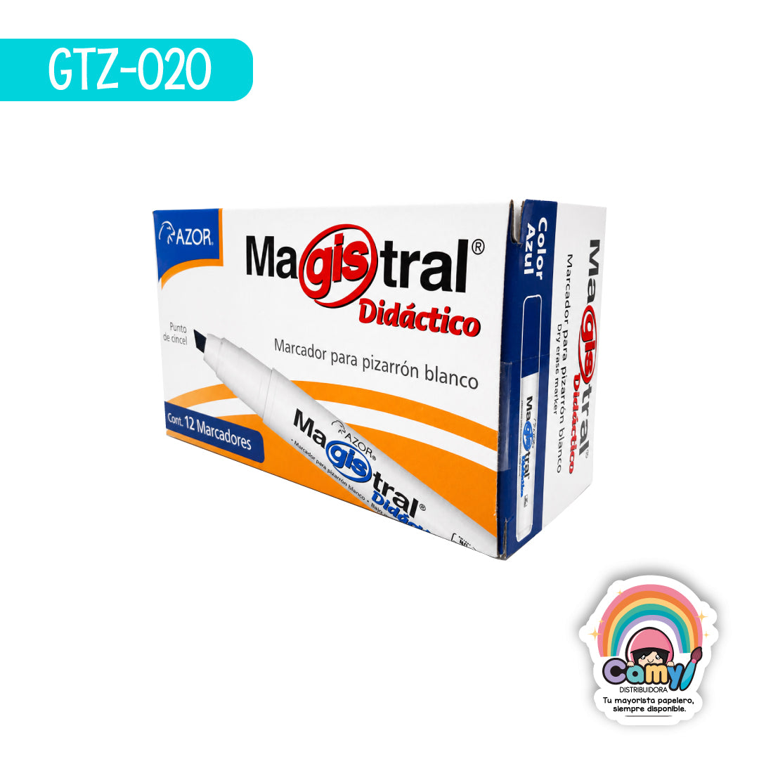 GTZ-020 MARCADOR PARA PIZARRON MAGISTRAL DIDACTICO AZUL 83 AZOR