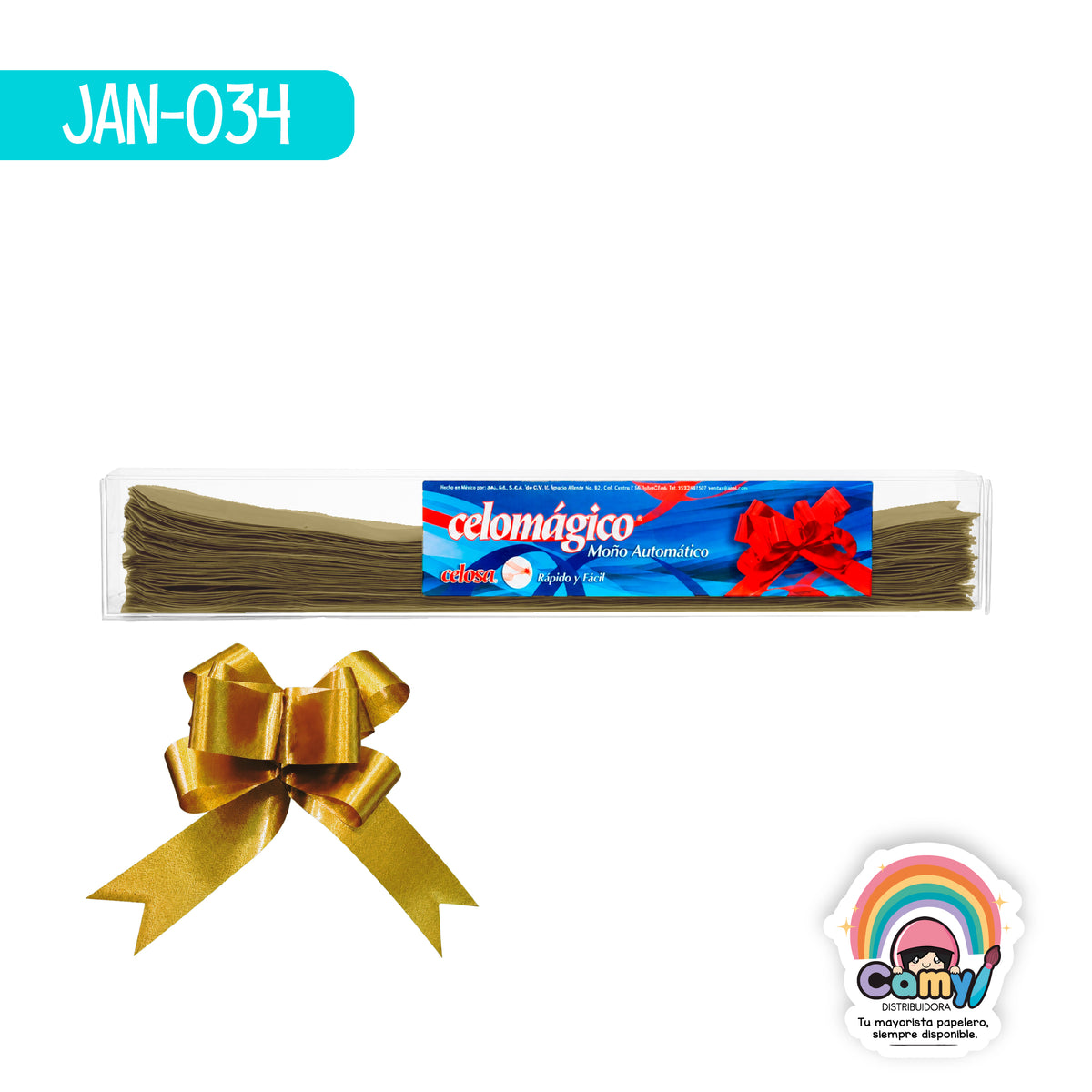 JAN-034 CELOMAGICO METALICO LISO MED C/50 ORO JANEL