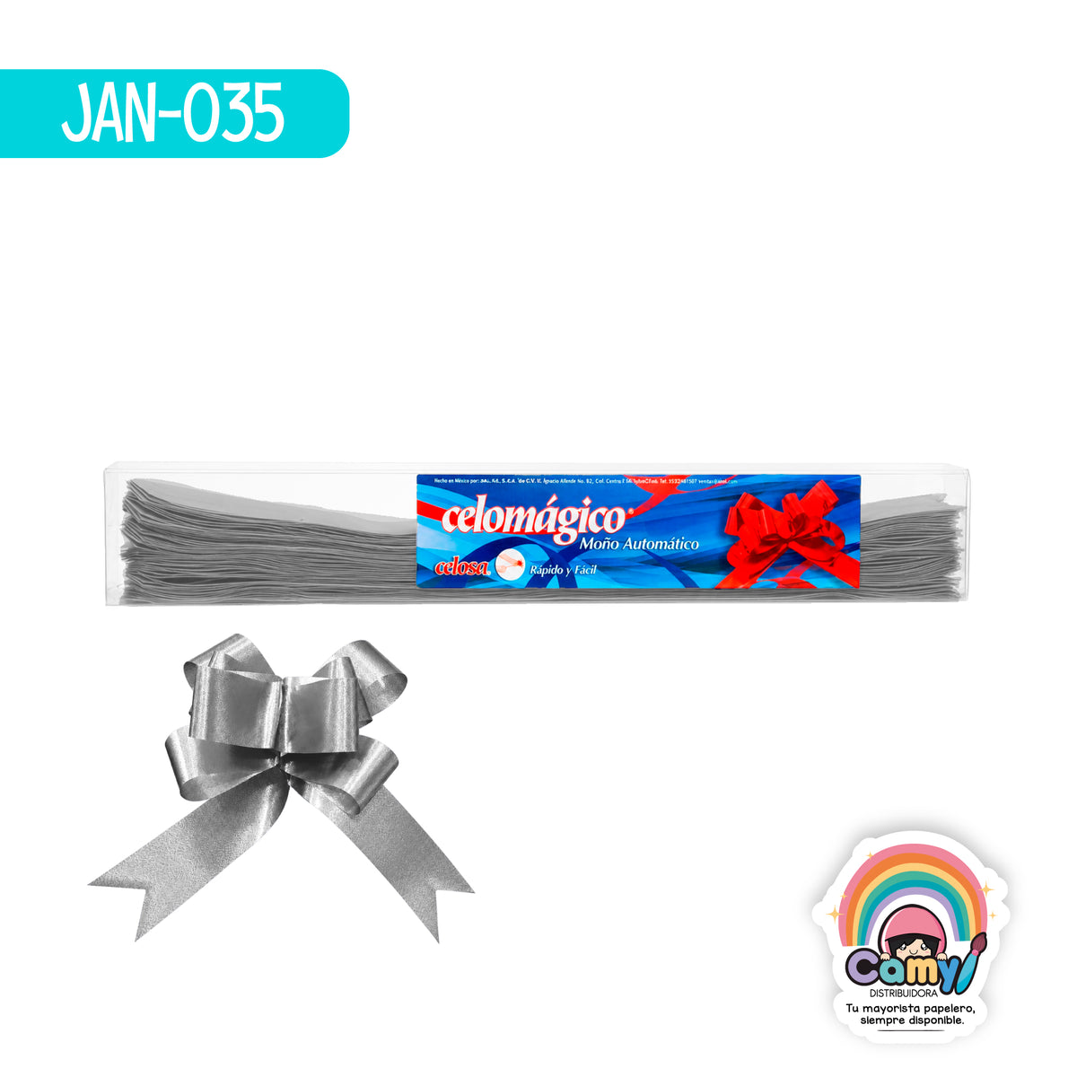 JAN-035 CELOMAGICO METALICO LISO MED C/50 PLATA JANEL