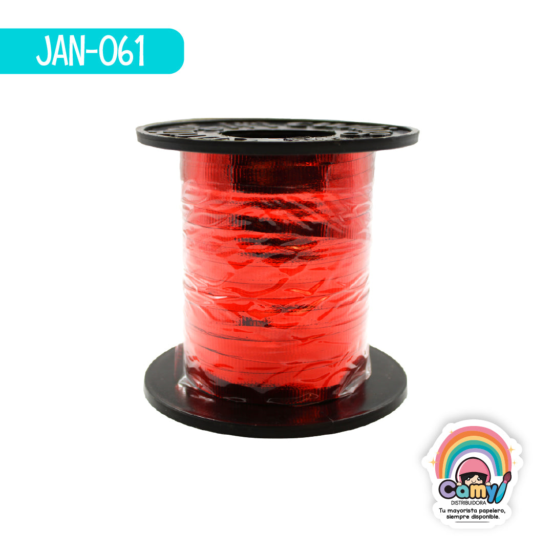 JAN-061 CURLING METALICO #1 C/200 M ROJO JANEL