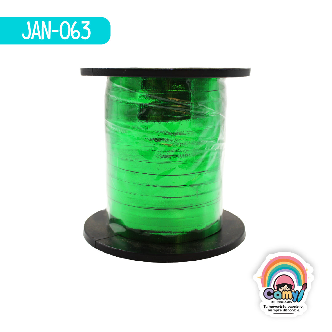 JAN-063 CURLING METALICO #1 C/200 M VERDE JANEL