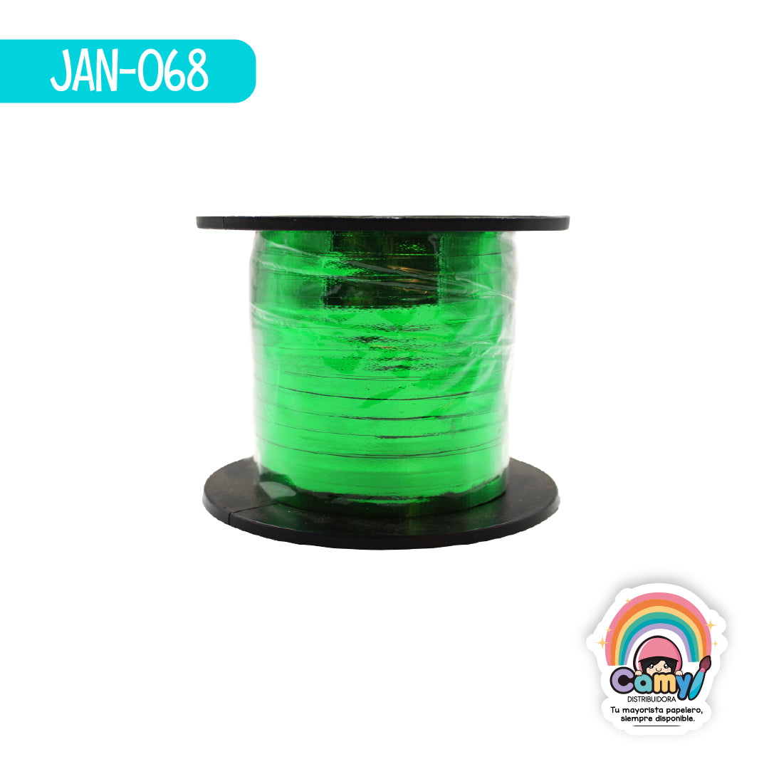 JAN-068 CURLING METALICO #1 C/100 M VERDE JANEL