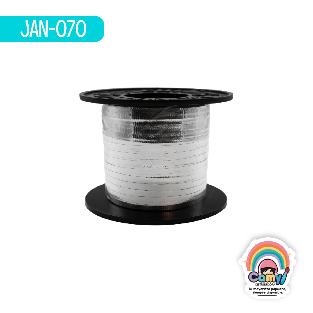 JAN-070 CURLING METALICO #1 C/100 M PLATA JANEL