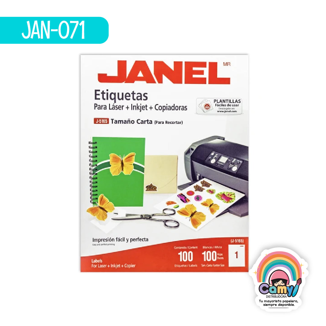 JAN-071 ETIQ LASER 216MM X 279MM J5165 JANEL