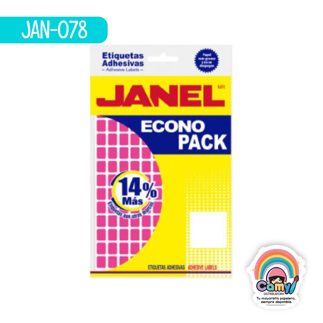 JAN-078 ETIQ ECONOPACK ROSA 8MMX20MM JANEL