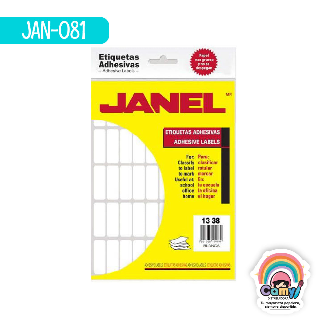 JAN-081 ETIQ ECONOPACK BLANCA 13MMX38MM JANEL