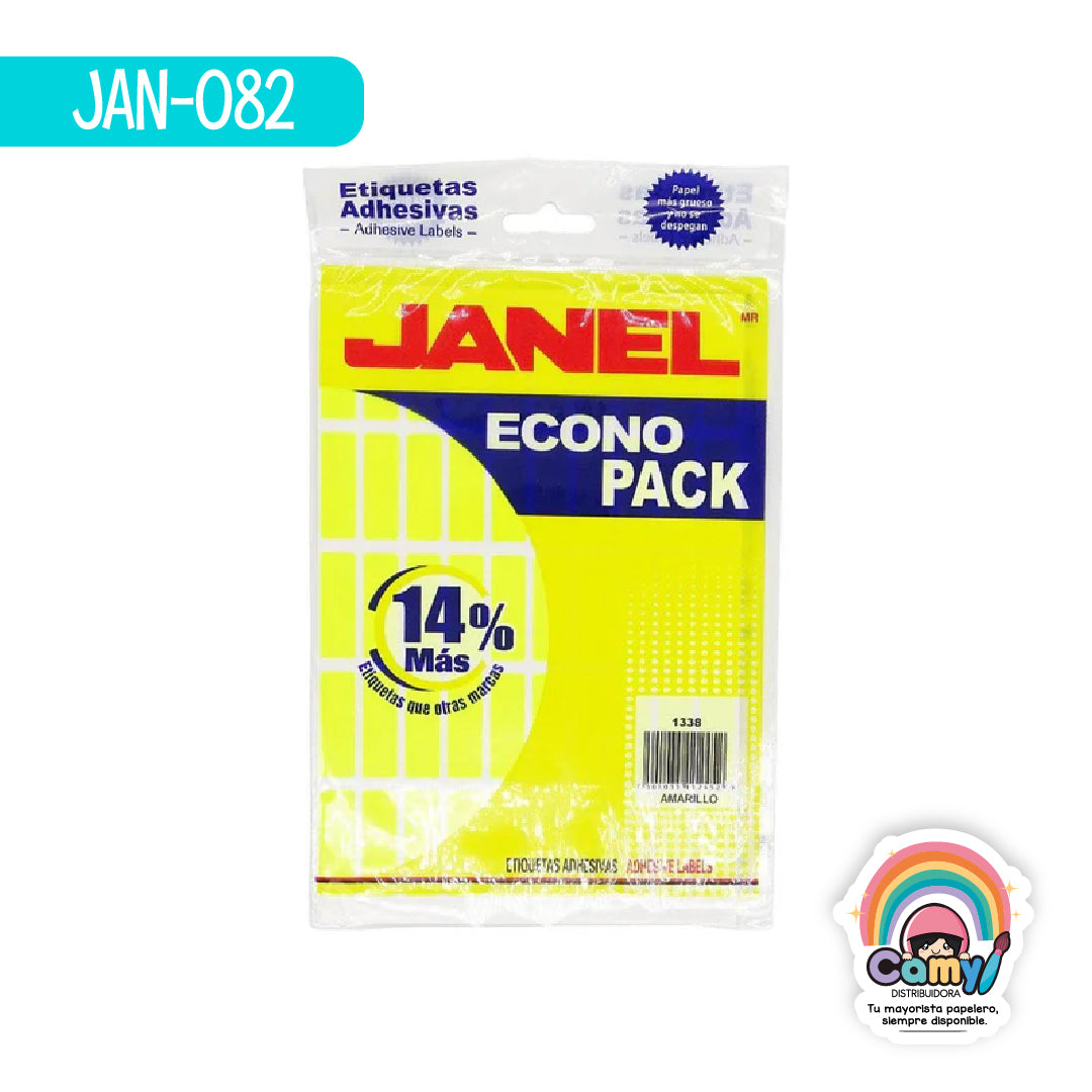 JAN-082 ETIQ ECONOPACK AMARILLO 13MMX38MM JANEL