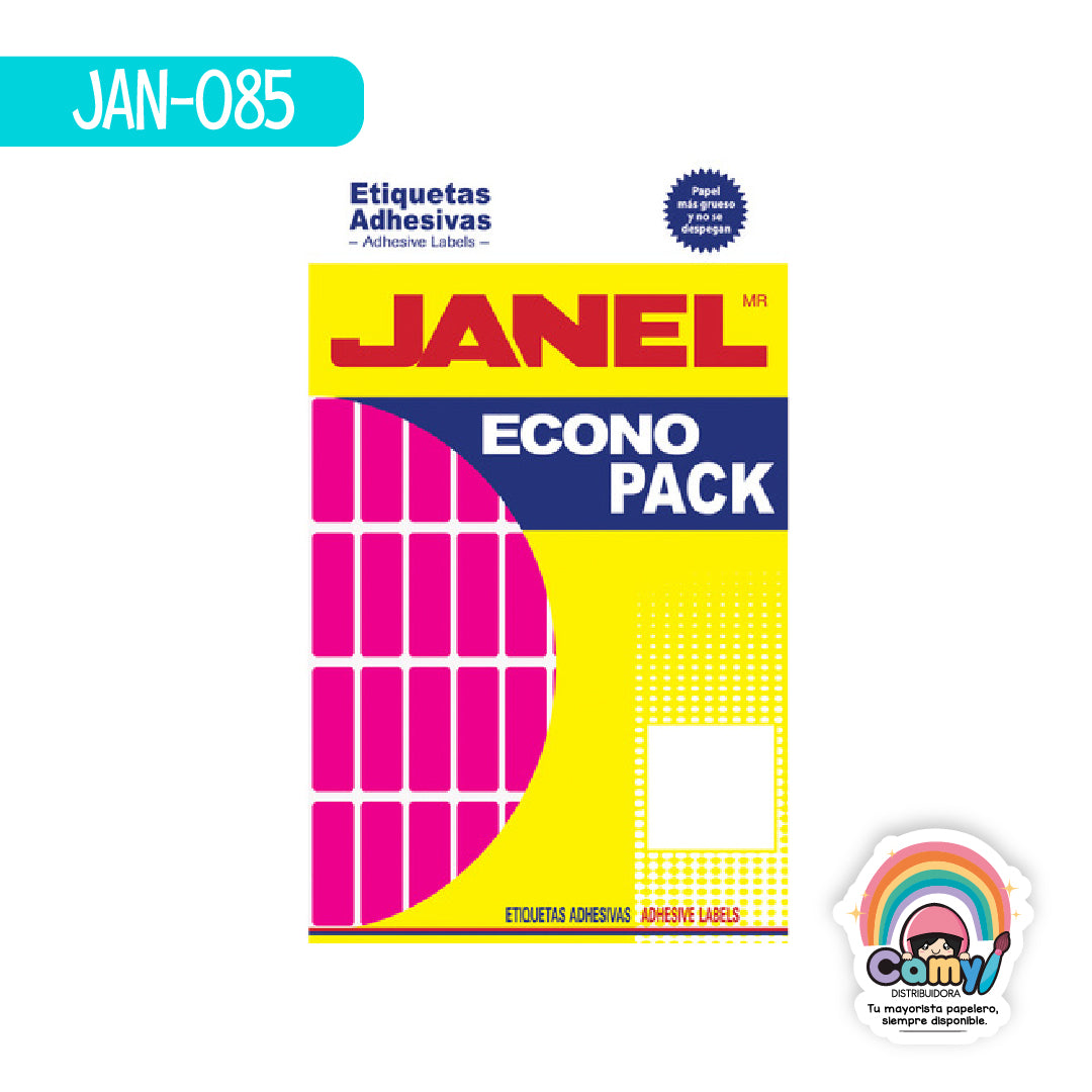 JAN-085 ETIQ ECONOPACK ROSA 13MMX38MM JANEL