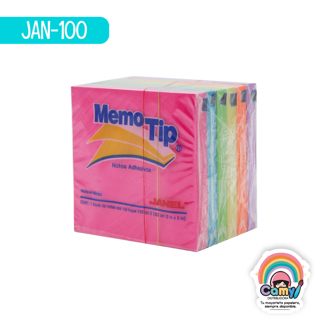JAN-100 BLOCK 3X3 NEON PAQ/6PZ JANEL