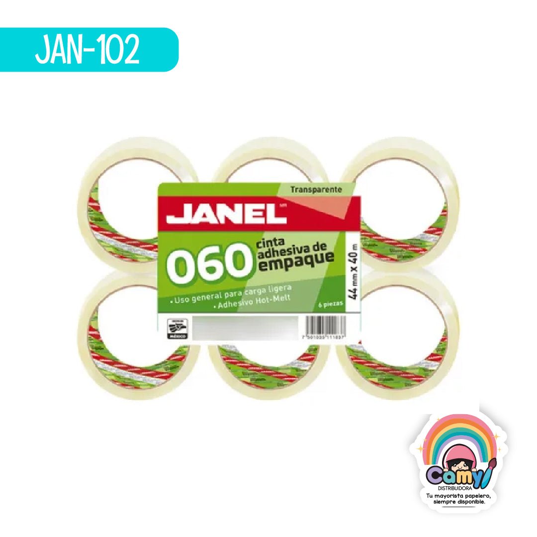 JAN-102 CINTA JANEL 070 TRANSP DE 44X40MTS C/6 PZS.