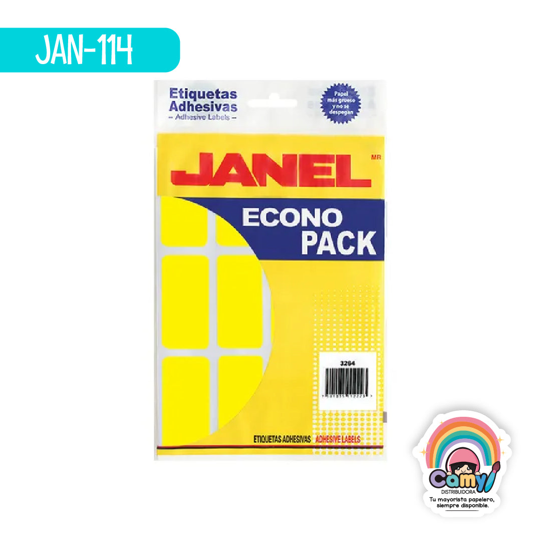 JAN-114 ETIQ ECONOPACK AMARILLO 32MMX64MM JANEL