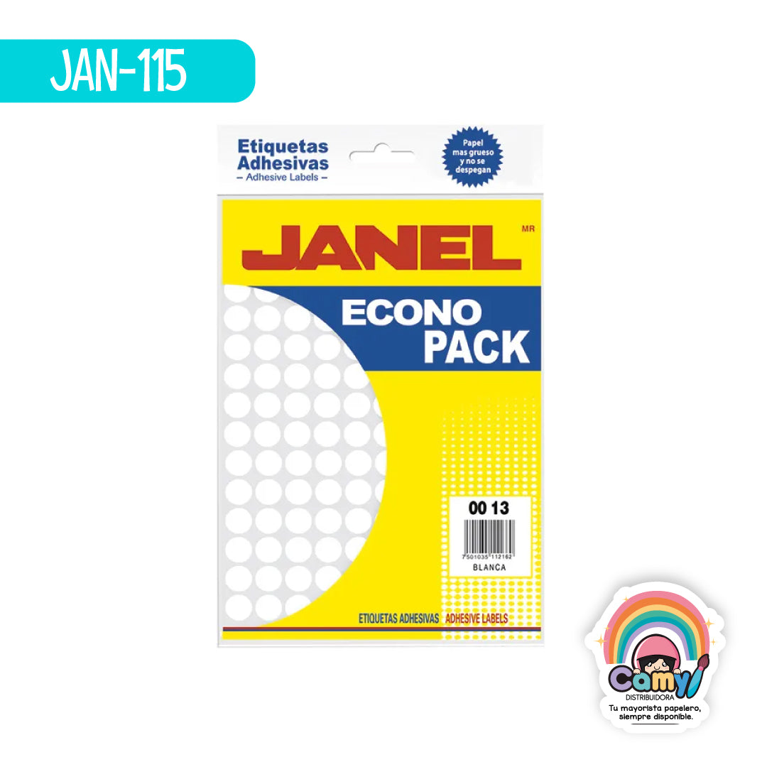 JAN-115 ETIQ ECONOPACK BLANCA 13MM JANEL