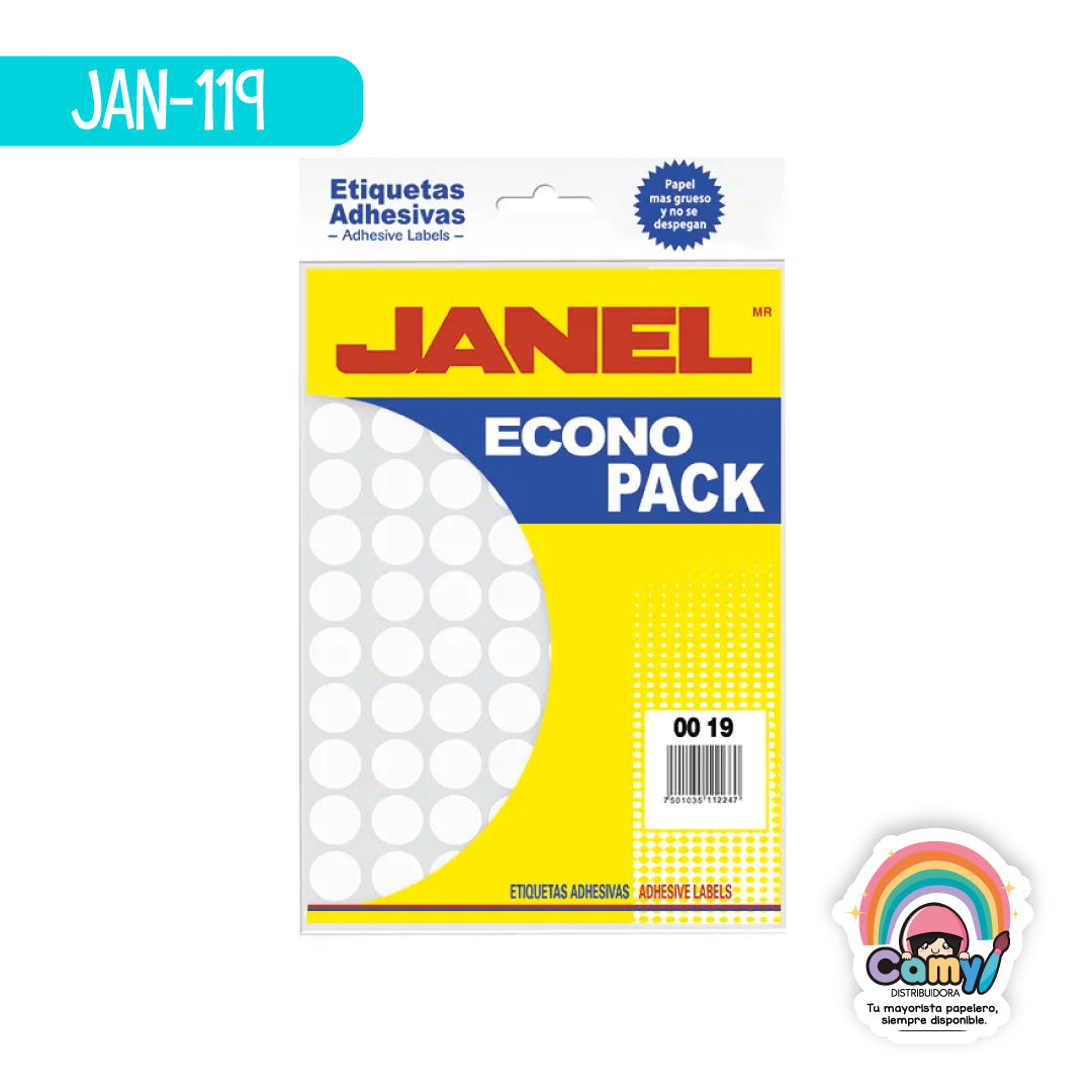 JAN-119 ETIQ ECONOPACK BLANCA 19MM JANEL