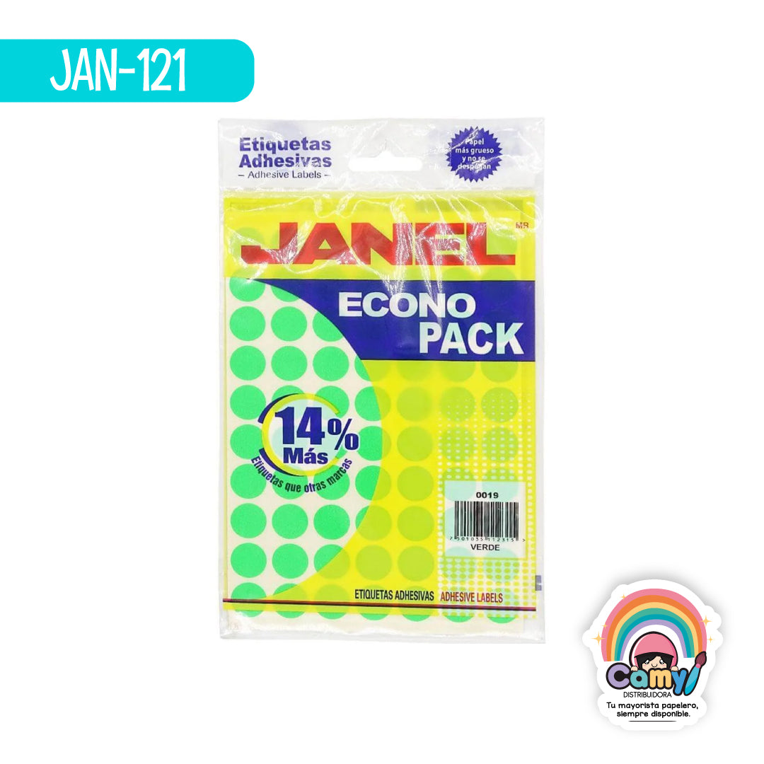 JAN-121 ETIQ ECONOPACK VERDE 19MM JANEL