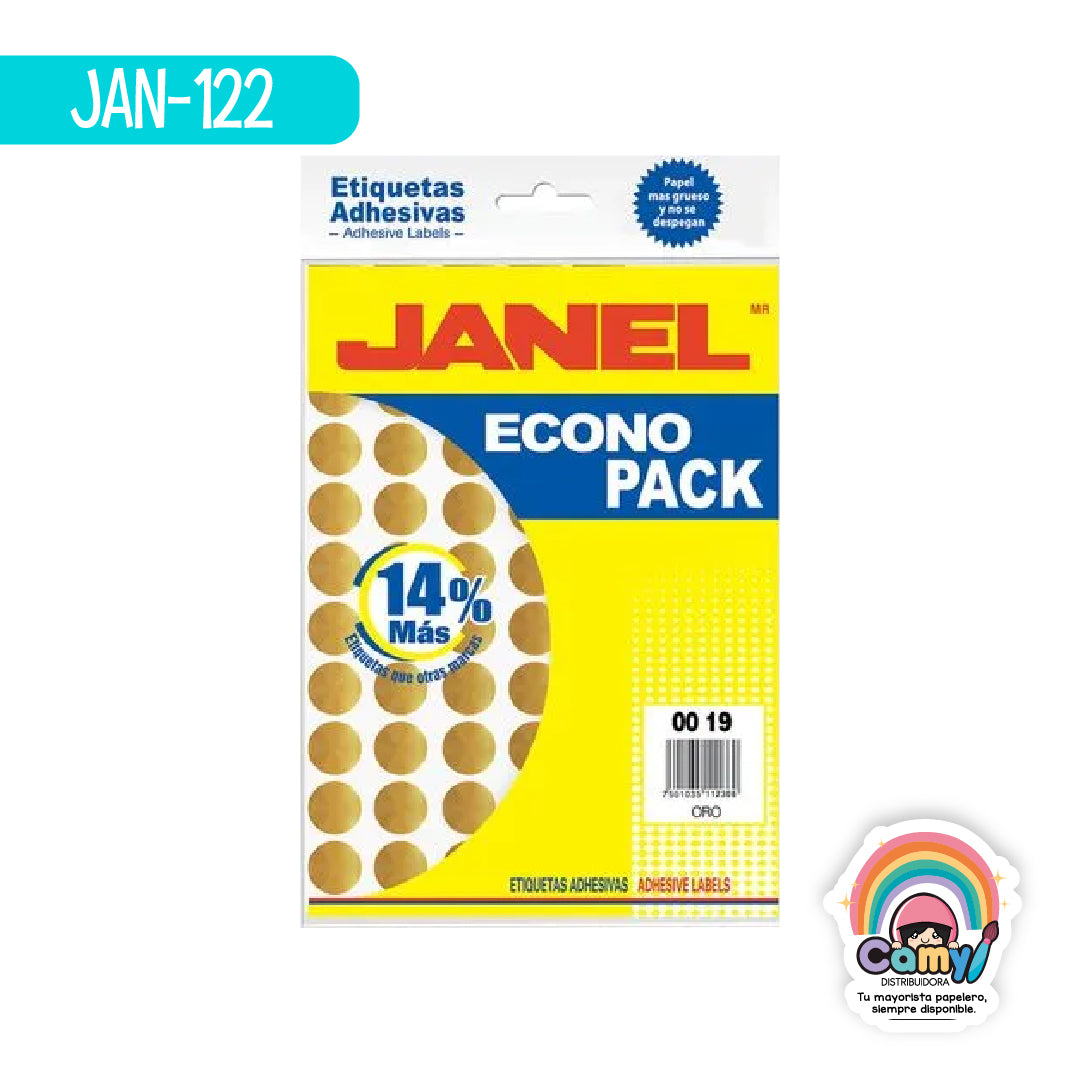 JAN-122 ETIQ ECONOPACK ORO 19MM JANEL