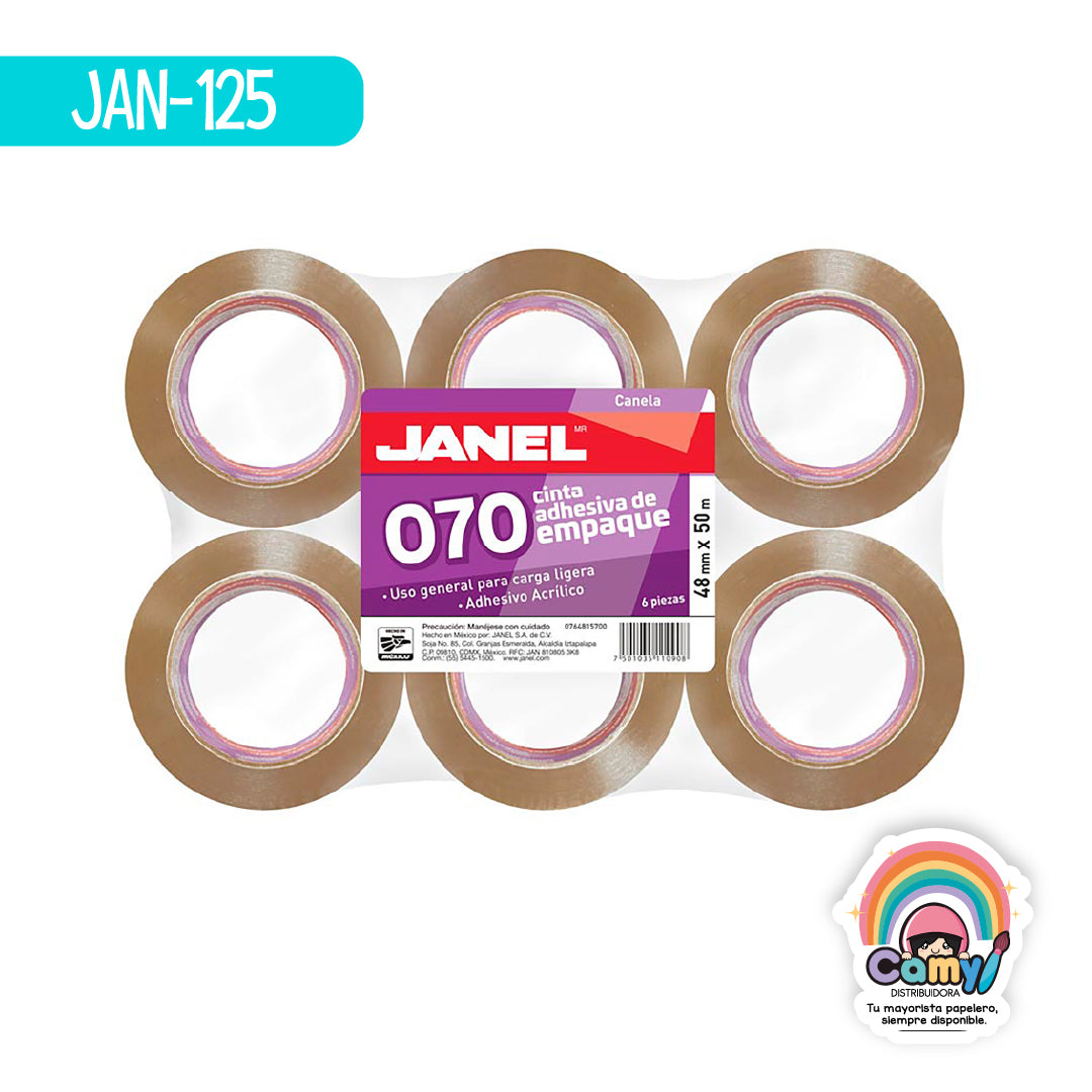 JAN-125 CINTA JANEL 070 CANELA DE 48X50MTS C/6 PZS.