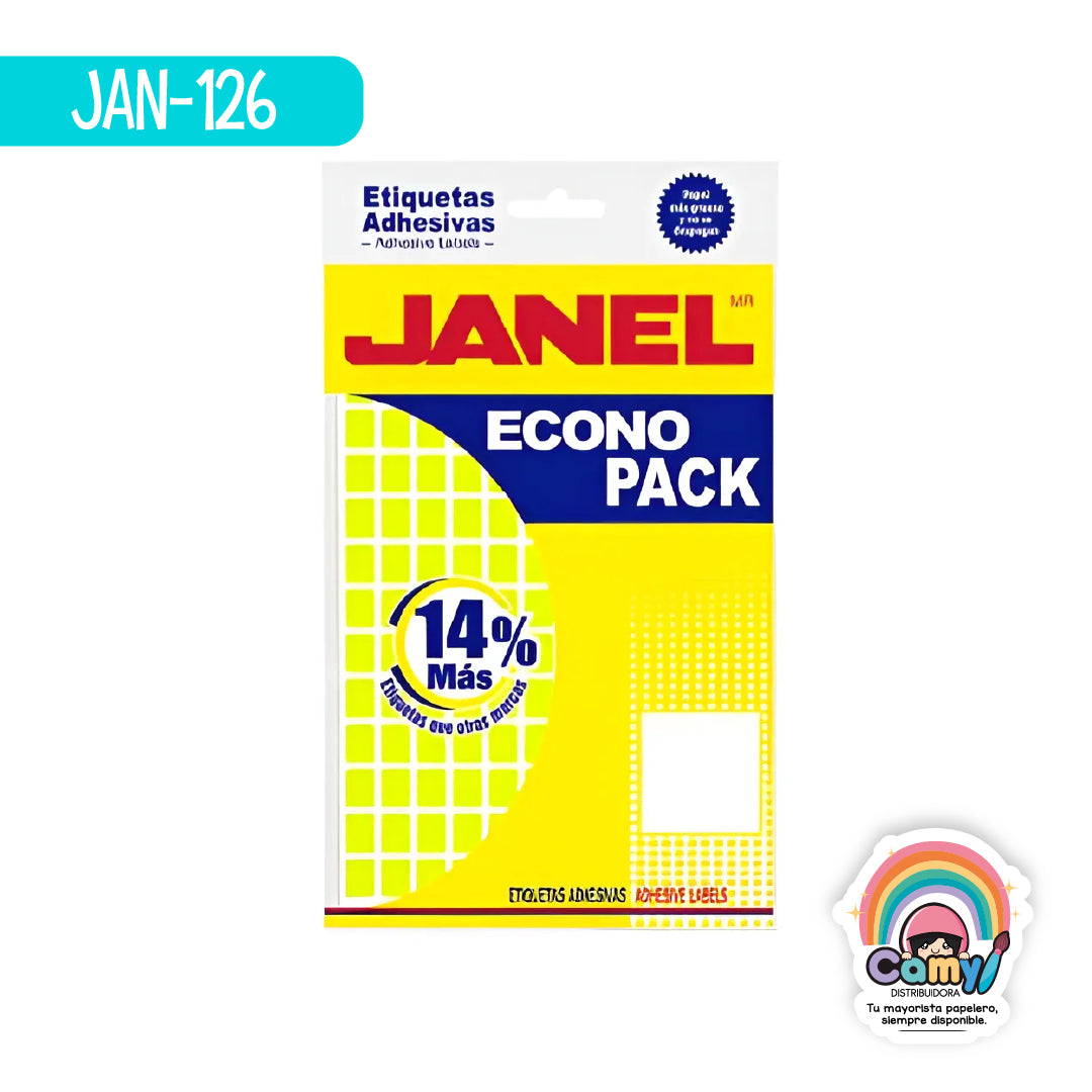 JAN-126 ETIQ ECONOPACK AMARILLO 8MMX20MM JANEL