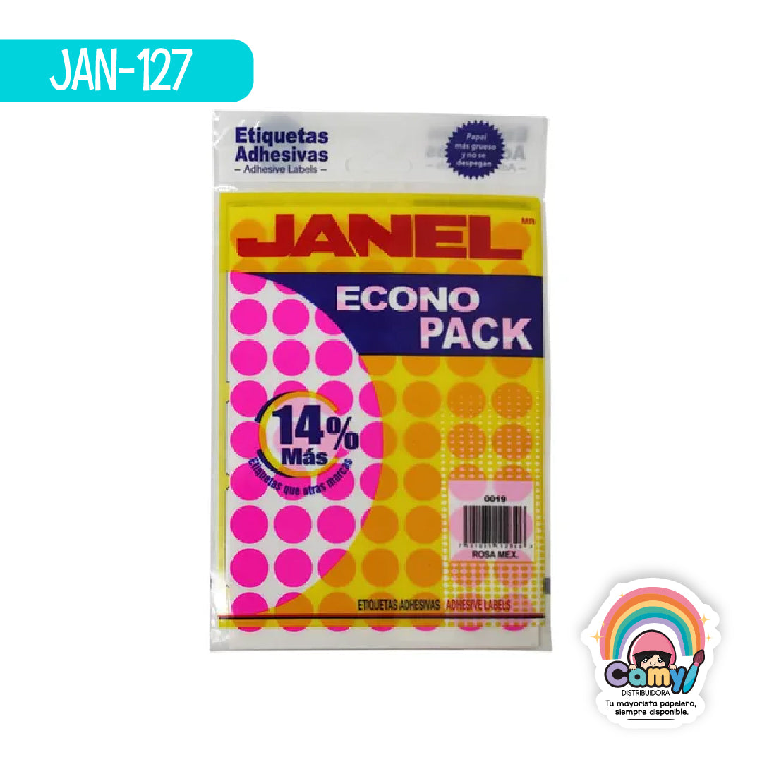 JAN-127 ETIQ ECONOPACK ROSA 19MM JANEL