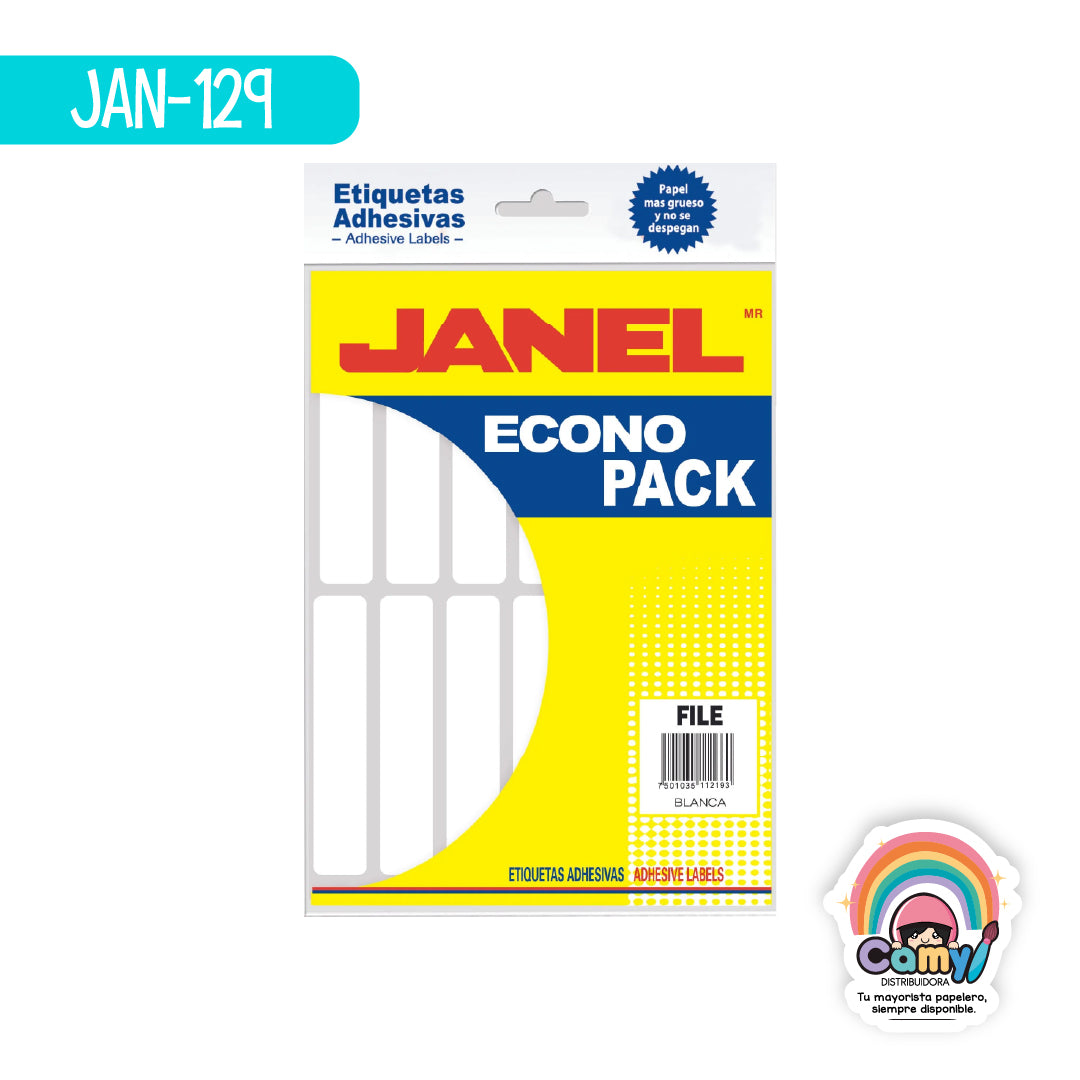 JAN-129 ETIQ ECONOPACK BCA  20MMX105MM FILE JANEL