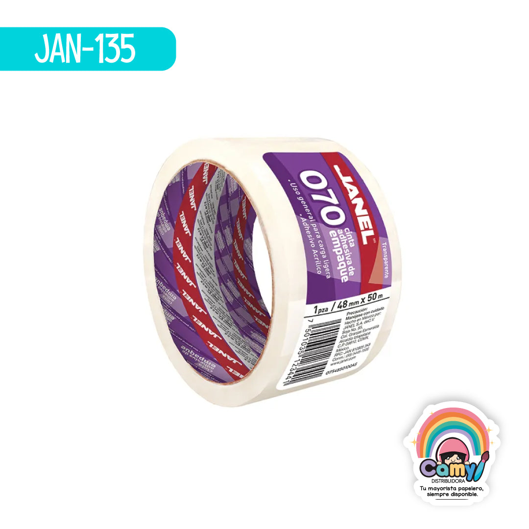 JAN-135 CINTA JANEL 070 TRANSP DE 48X50MTS IND C/1PZ