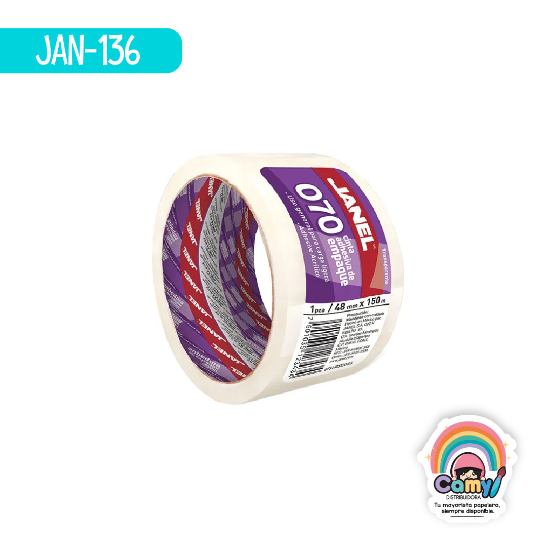 JAN-136 CINTA JANEL 070 TRANSP DE 48X150MTS IND C/1PZ