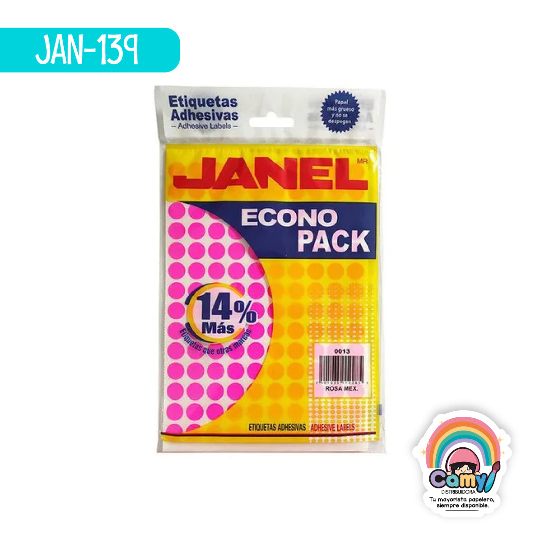 JAN-139 ETIQ ECONOPACK ROSA 13MM JANEL