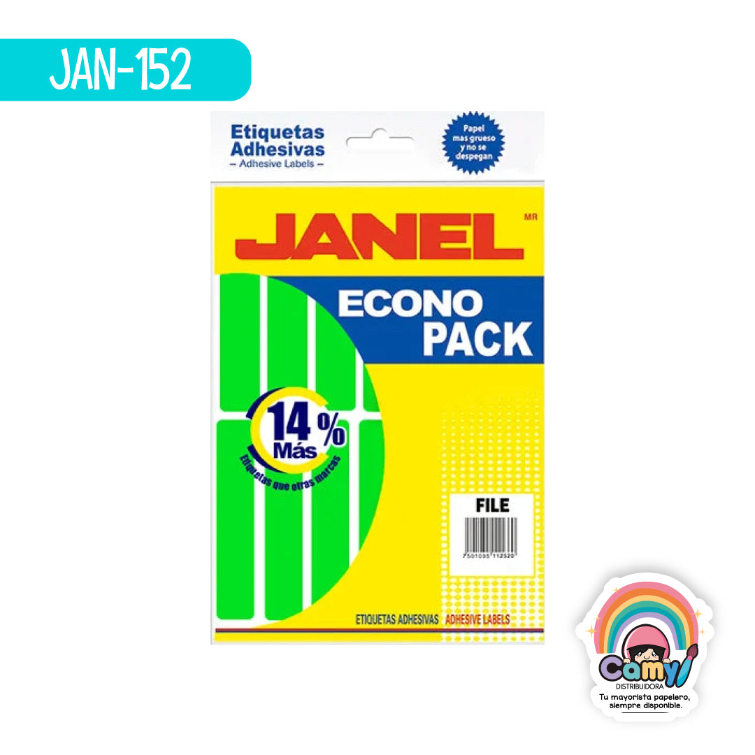 JAN-152 ETIQ ECONO VRD 20MMX105MM FILE JANEL