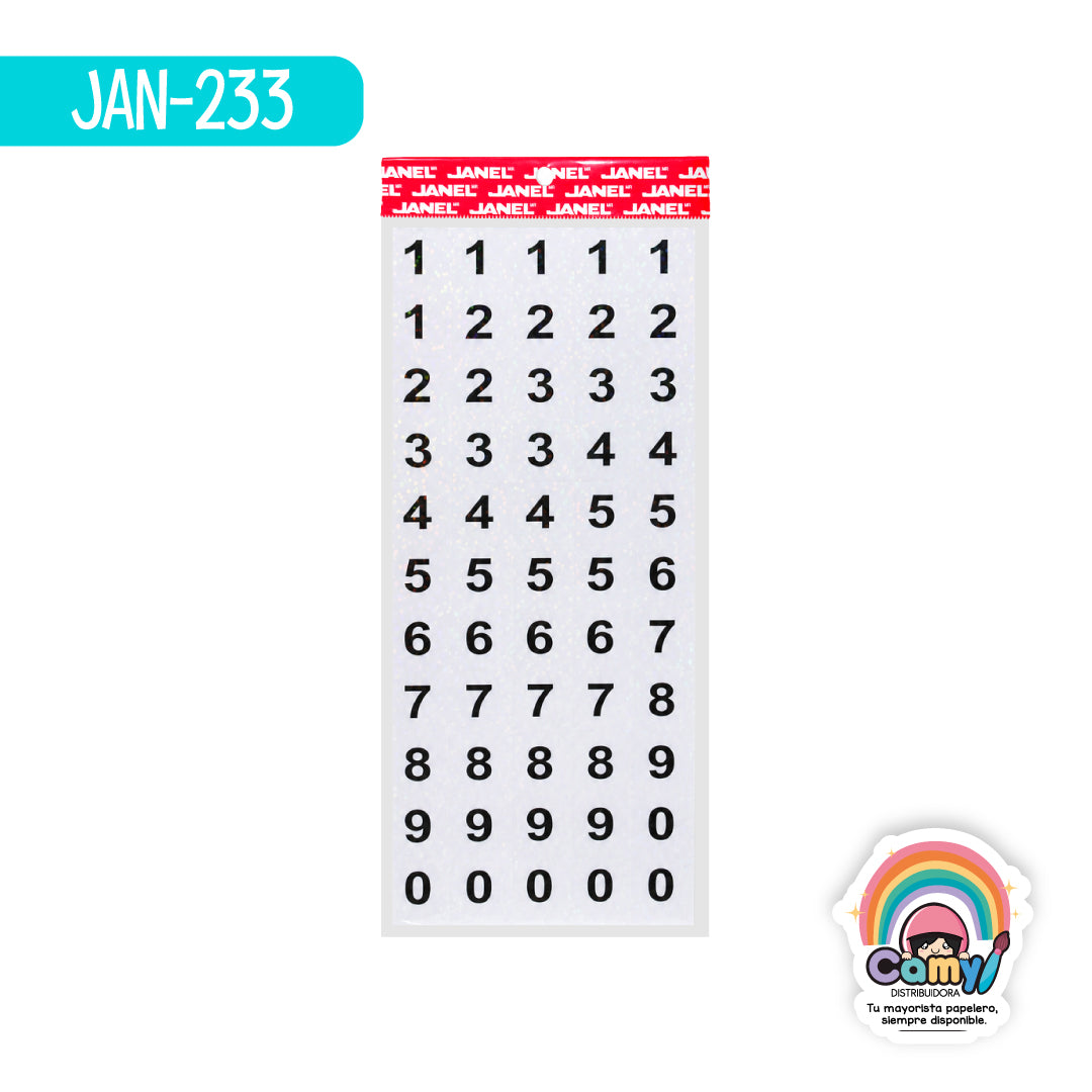 JAN-233 C.CH B/N NUMEROS M01 BL C/2 JANEL
