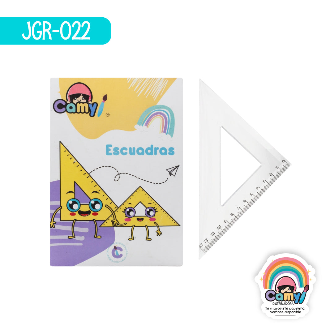 JGR-022 ESCUADRA DE PLASTICO CAMY C/24