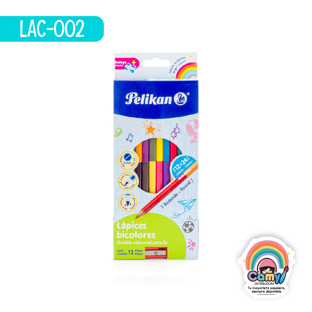 LAC-002 LPZ COLORES PELIKAN DOBLE 12=24 LARGOS
