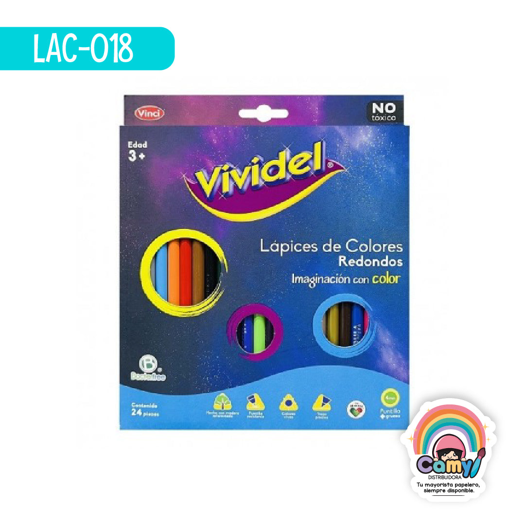 LAC-018 LPZ COLORES VIVIDEL C/24 LARGOS DIXON