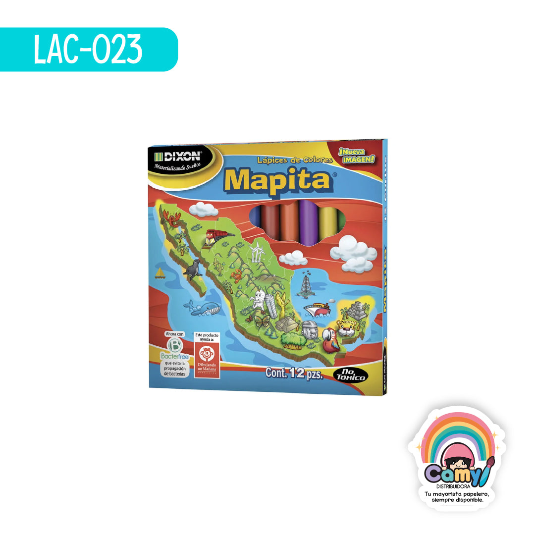 LAC-023 LPZ COLORES MAPITA C/12 CORTOS DIXON