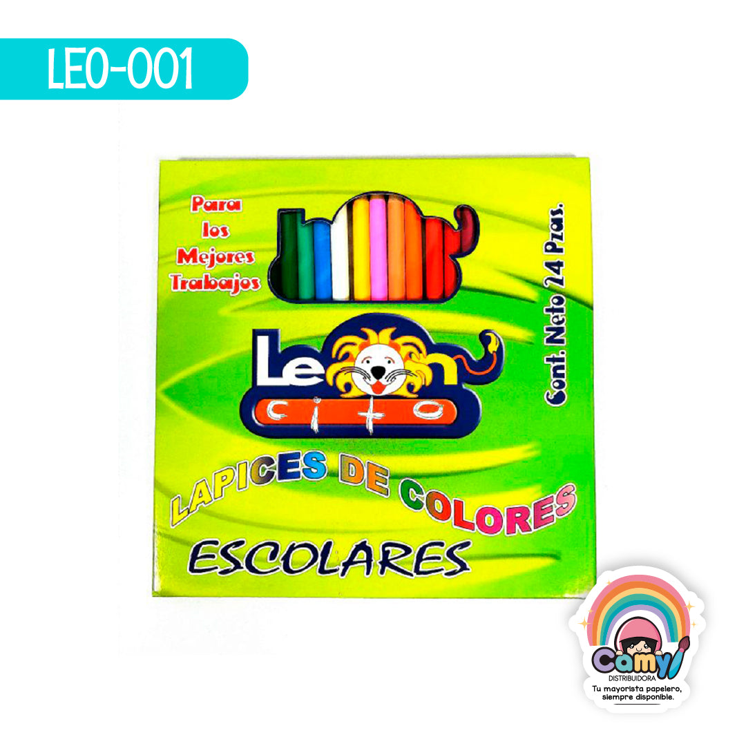 LEO-001 LPZ COLORES LEONCITO C/24 LARGOS