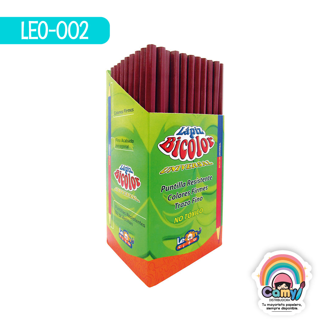 LEO-002 LPZ BICOLOR DELGADO LEONCITO C/100