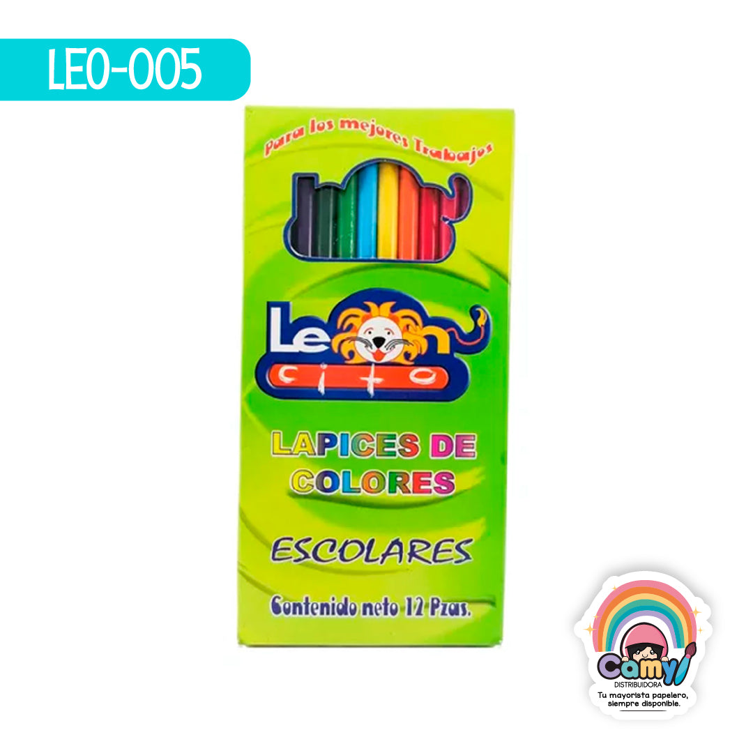 LEO-005 LPZ COLORES LEONCITO C/12 LARGOS