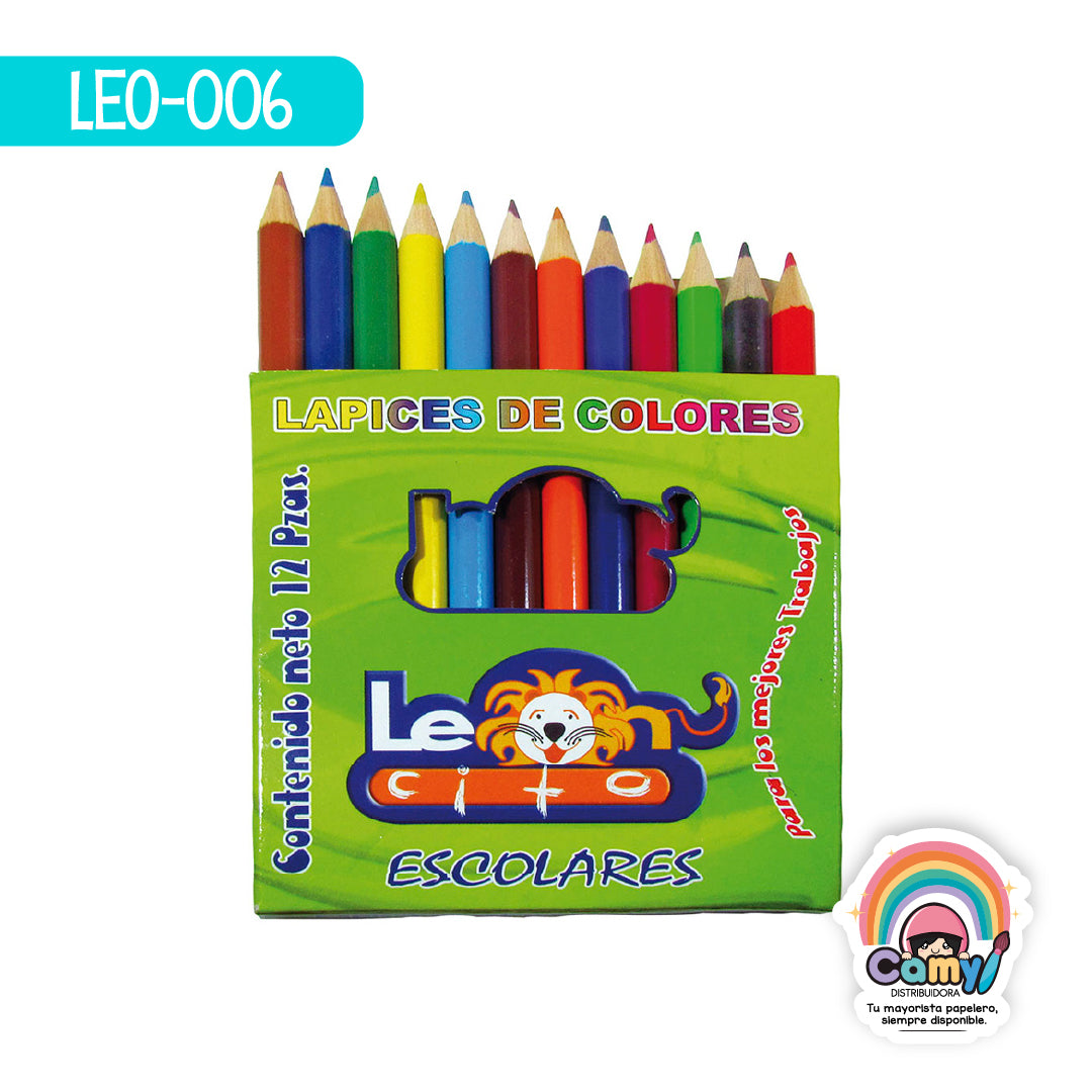 LEO-006 LPZ COLORES LEONCITO C/12 CORTOS