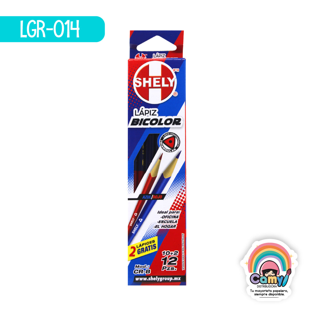 LGR-014 LPZ BICOLOR SHELY DELGADO C/10 ROJO/AZUL