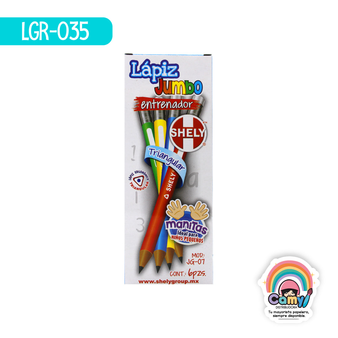 LGR-035 LPZ TRIG ENTRENADOR MANITAS JUMBO #2 HB C/6 SHELY