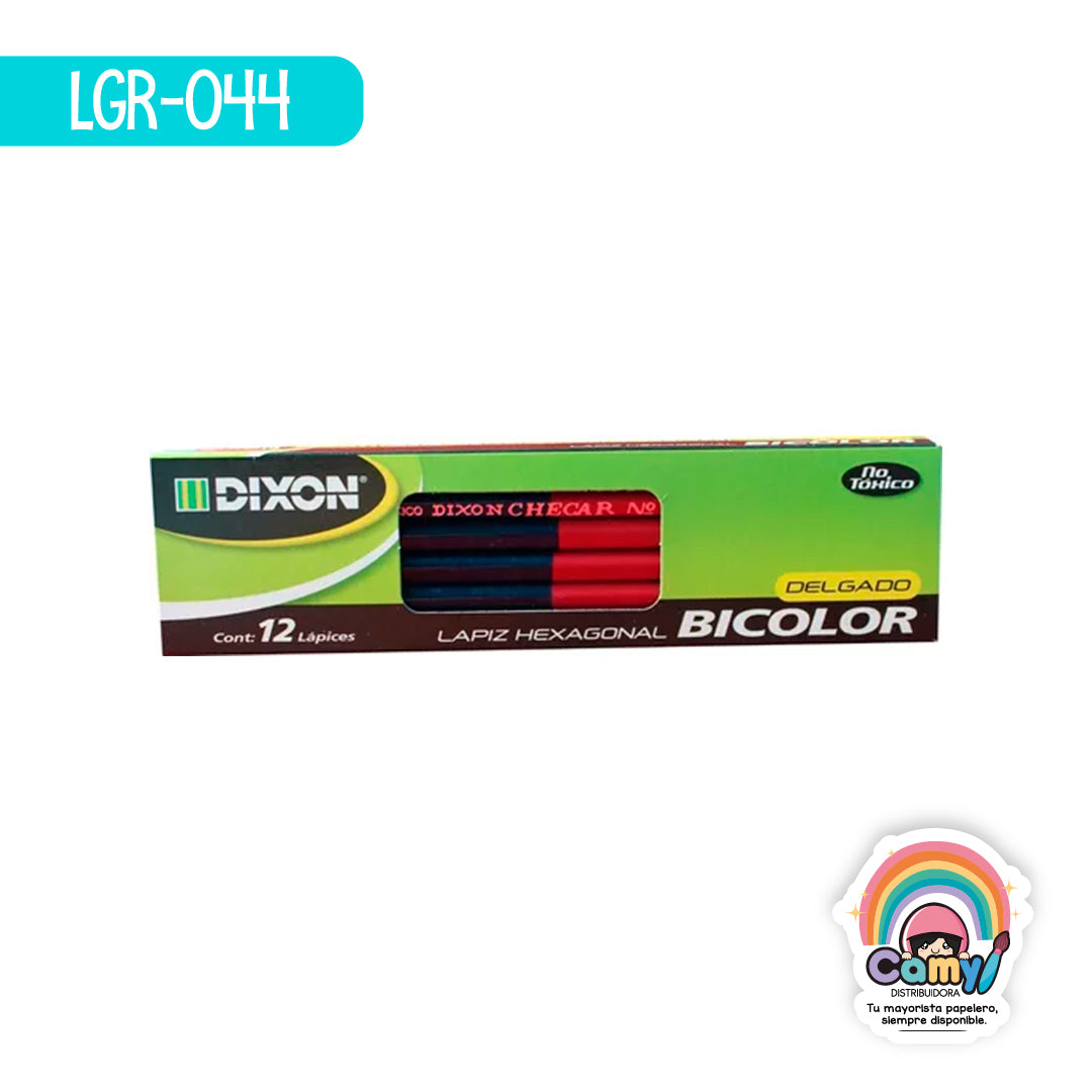 LGR-044 LPZ BICOLOR DIXON DELGADO C/12 ROJO/AZUL