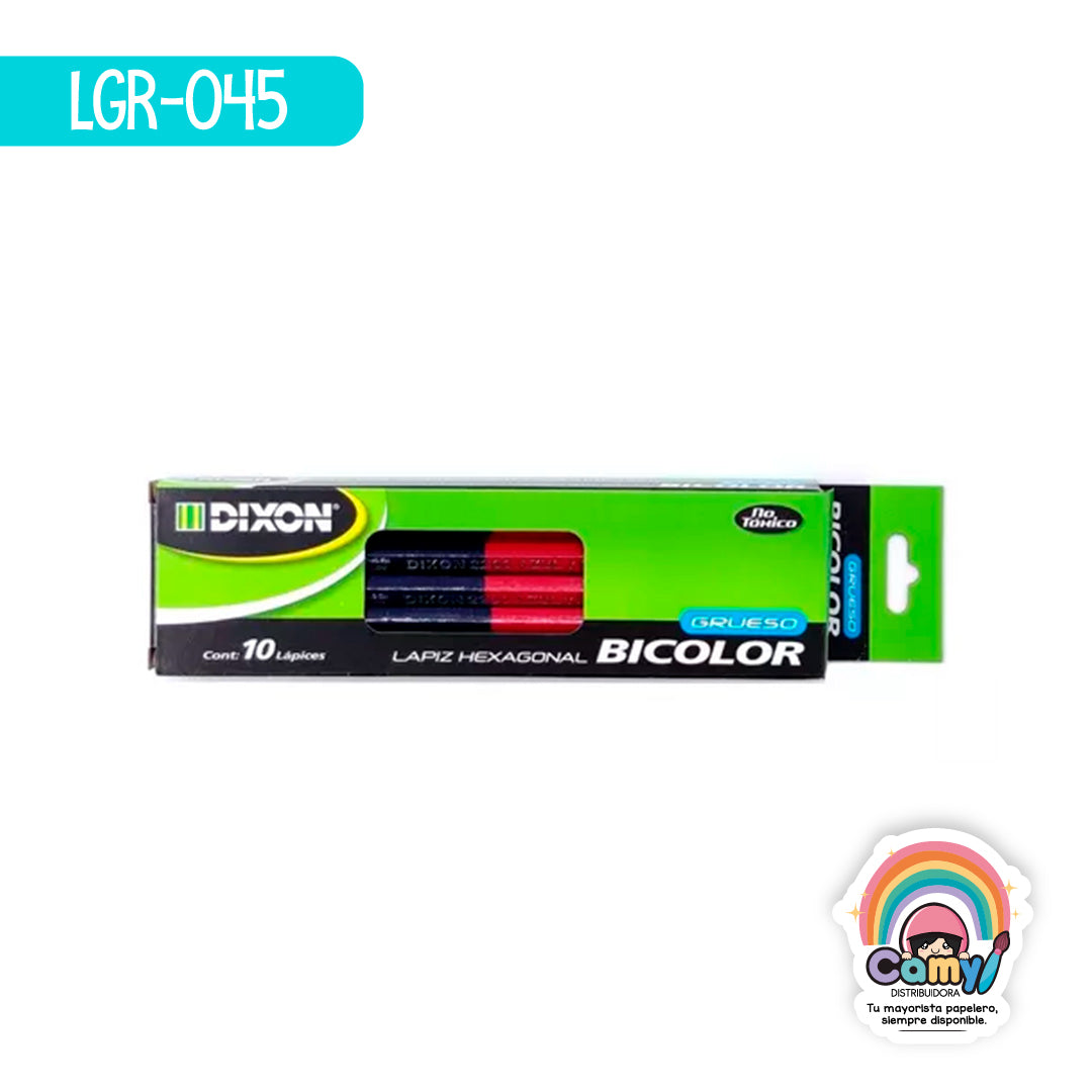 LGR-045 LPZ BICOLOR DIXON GRUESO C/10 ROJO/AZUL