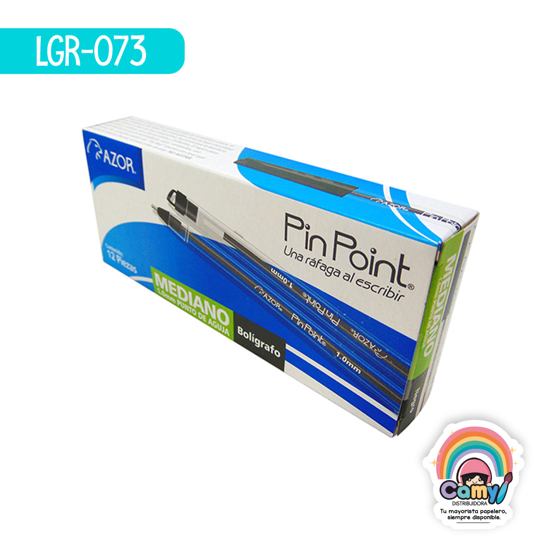 LGR-073 BOLIGRAFO MEDIANO PIN POINT NEGRO C/12 AZOR