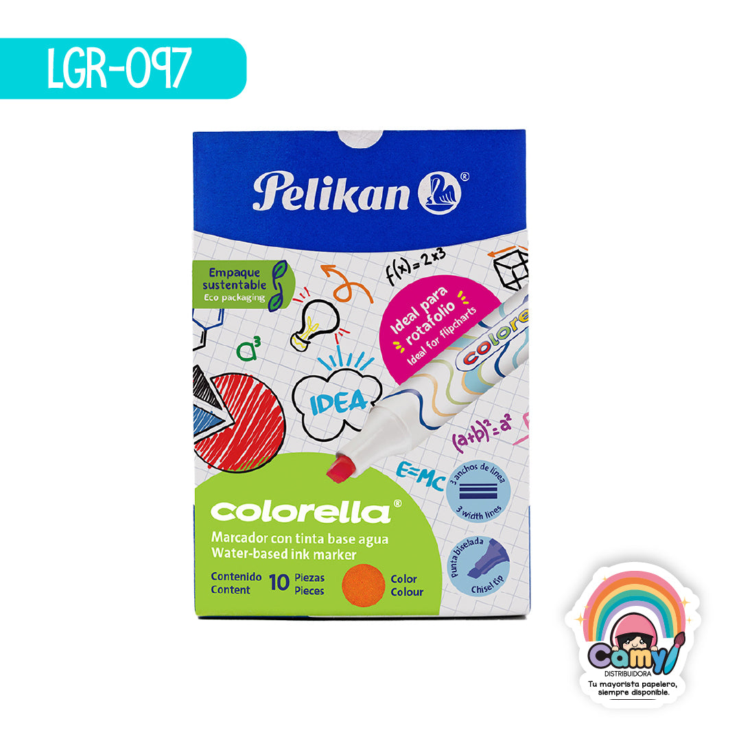 LGR-097 COLORELLA C/10 MARCADOR PELIKAN NARANJA
