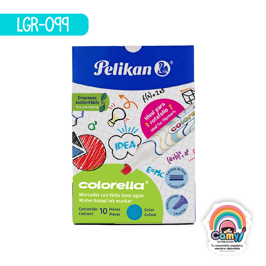 LGR-099 COLORELLA C/10 MARCADOR PELIKAN AZUL CLARO