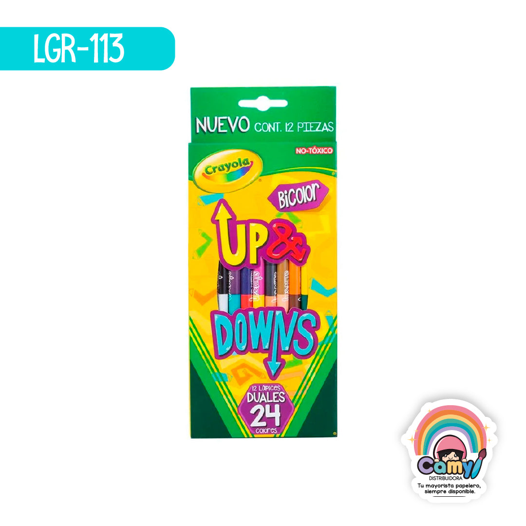 LGR-113 12 LAPICES DE COLOR DUALES UP & DOWNS CRAYOLA